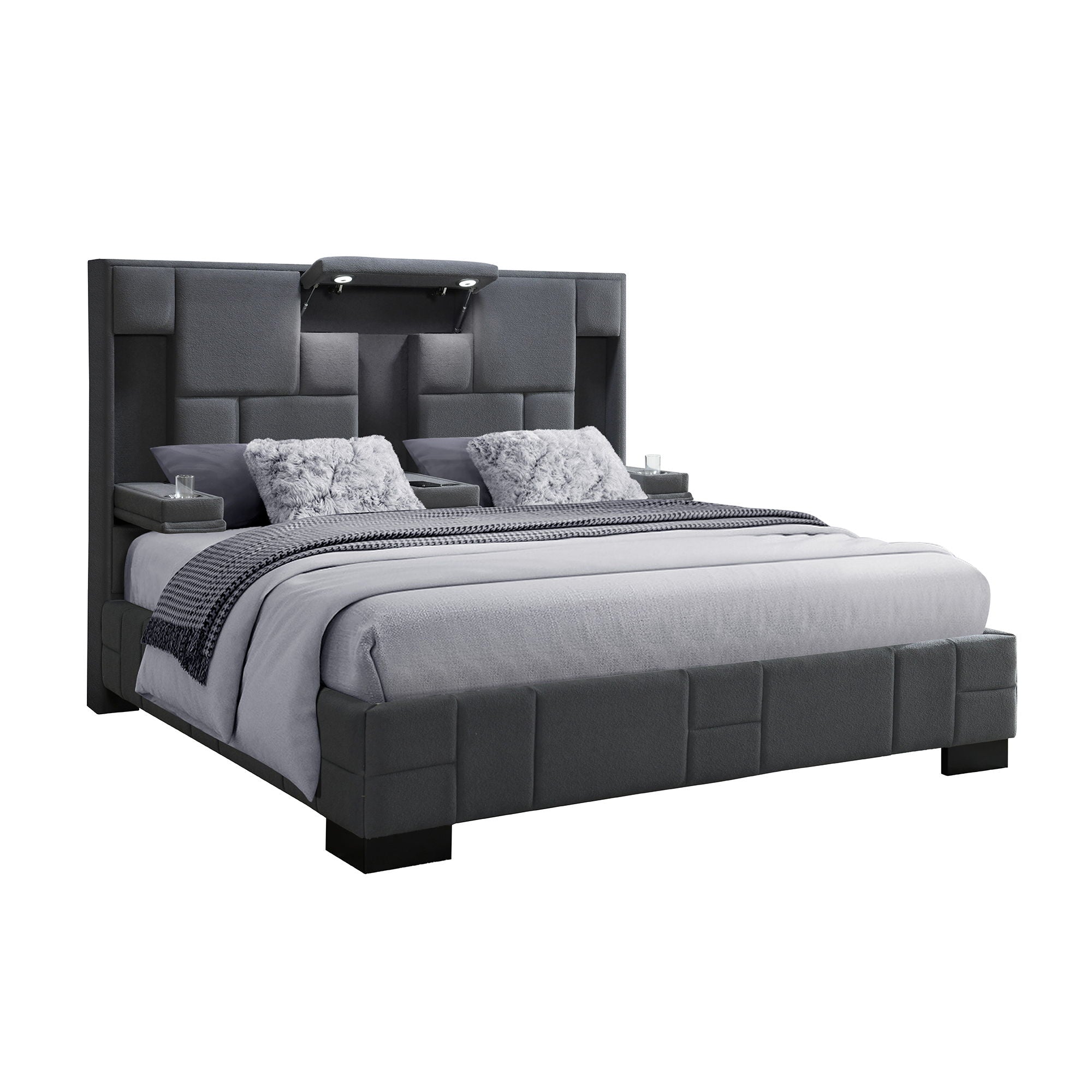 Yaris - Contemporary Bed With Wireless Charging And LED Lights