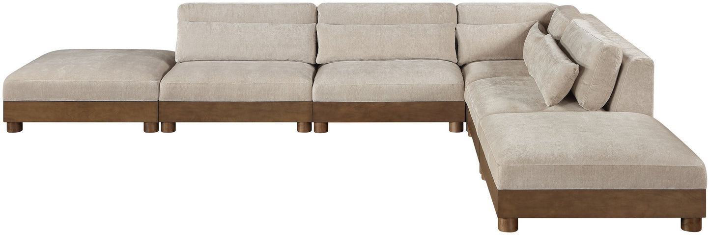 Turin - Chenille Fabric Upholstered Modular Sectional - Taupe
