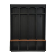 Entryway Hall Tree With Bench, 4 Hooks & Open Storage Space