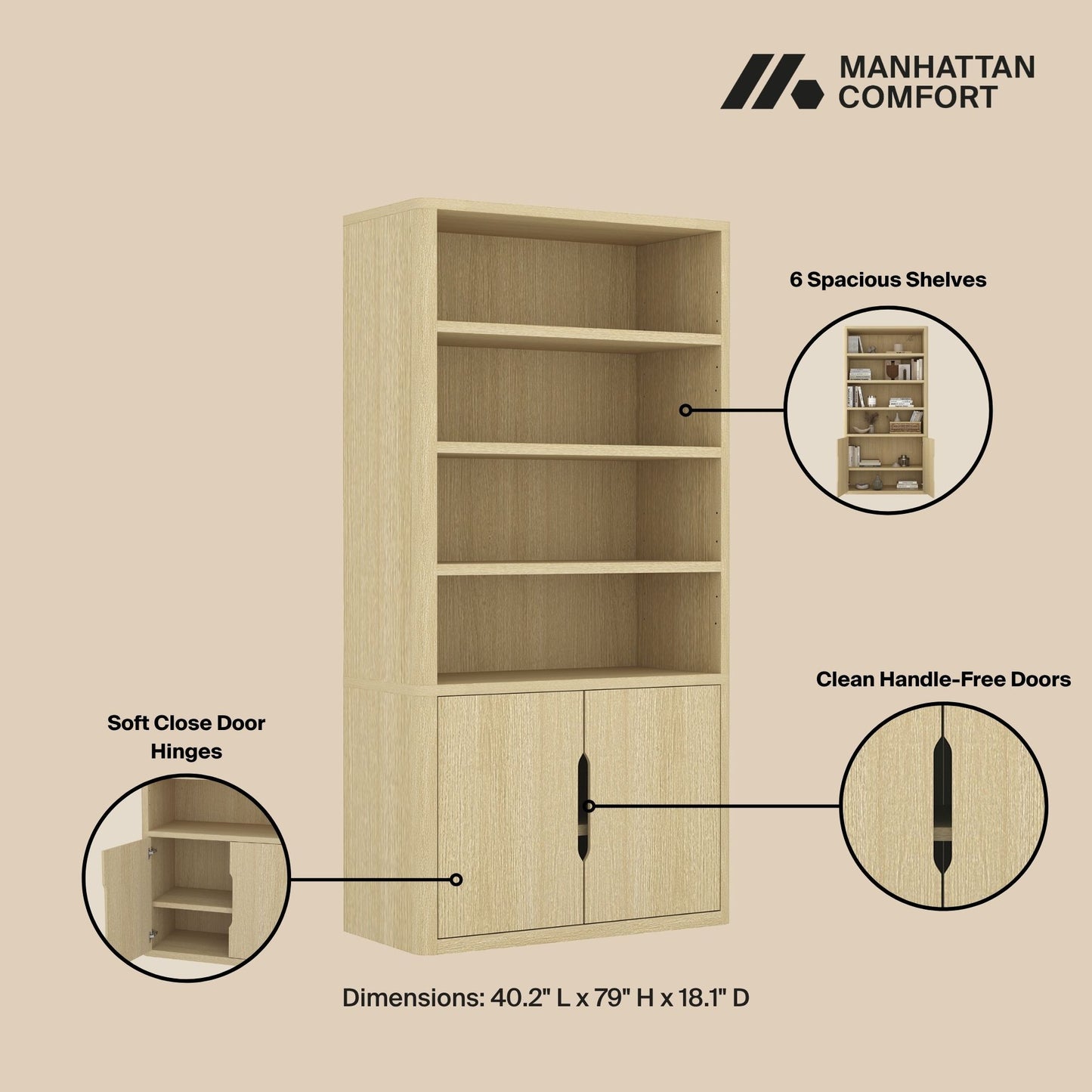 Rivington - Modern Bookcase Cabinet