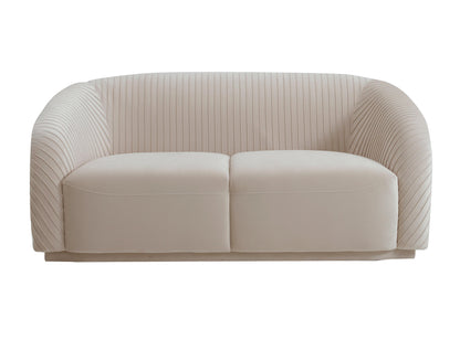 Yara - Pleated Velvet Loveseat