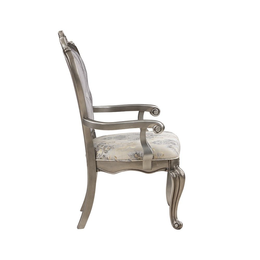 Ariadne - Arm Chair (Set of 2) - Velvet & Antique Platinum