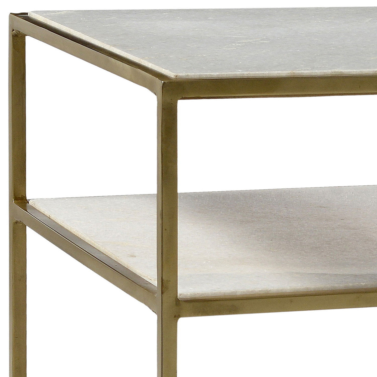 Higgins - Side Table - Brass And Natural