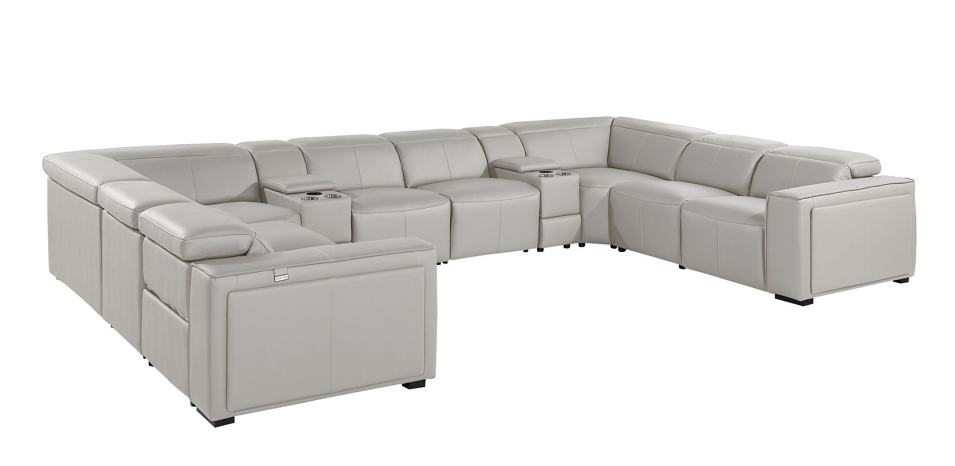 1224 - 10-Piece U-Shaped Sectional Sofa In With 4 Power Recliners & Power Headrests