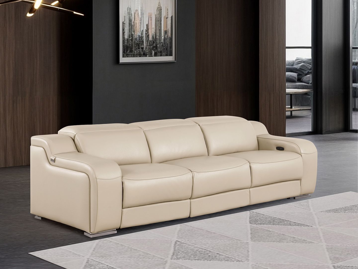 1116 - 3-Piece Modular Power Reclining Sofa In With 3 Power Recliners & Power Headrests