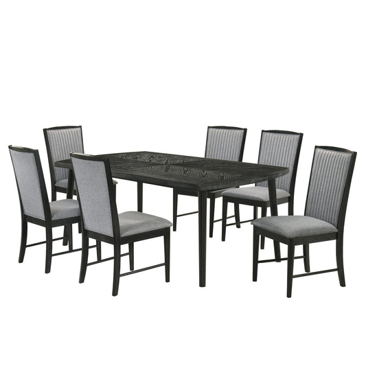 Skyline - Rectangle Dining Table With 6 Chairs - Black