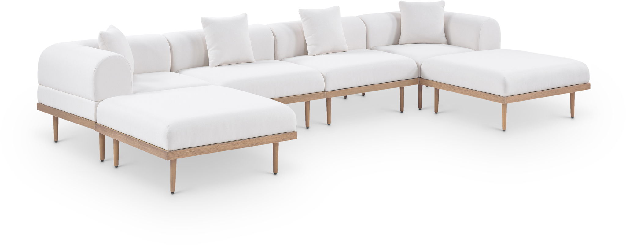 Laguna 6 Piece 142\" Outdoor Patio Modular Sectional - Thumbnail 2