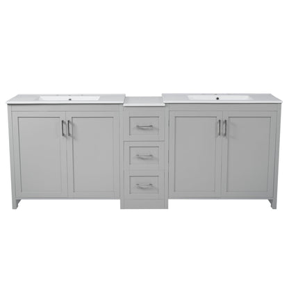 Double Sink Bathroom Vanity With Quartz Countertop