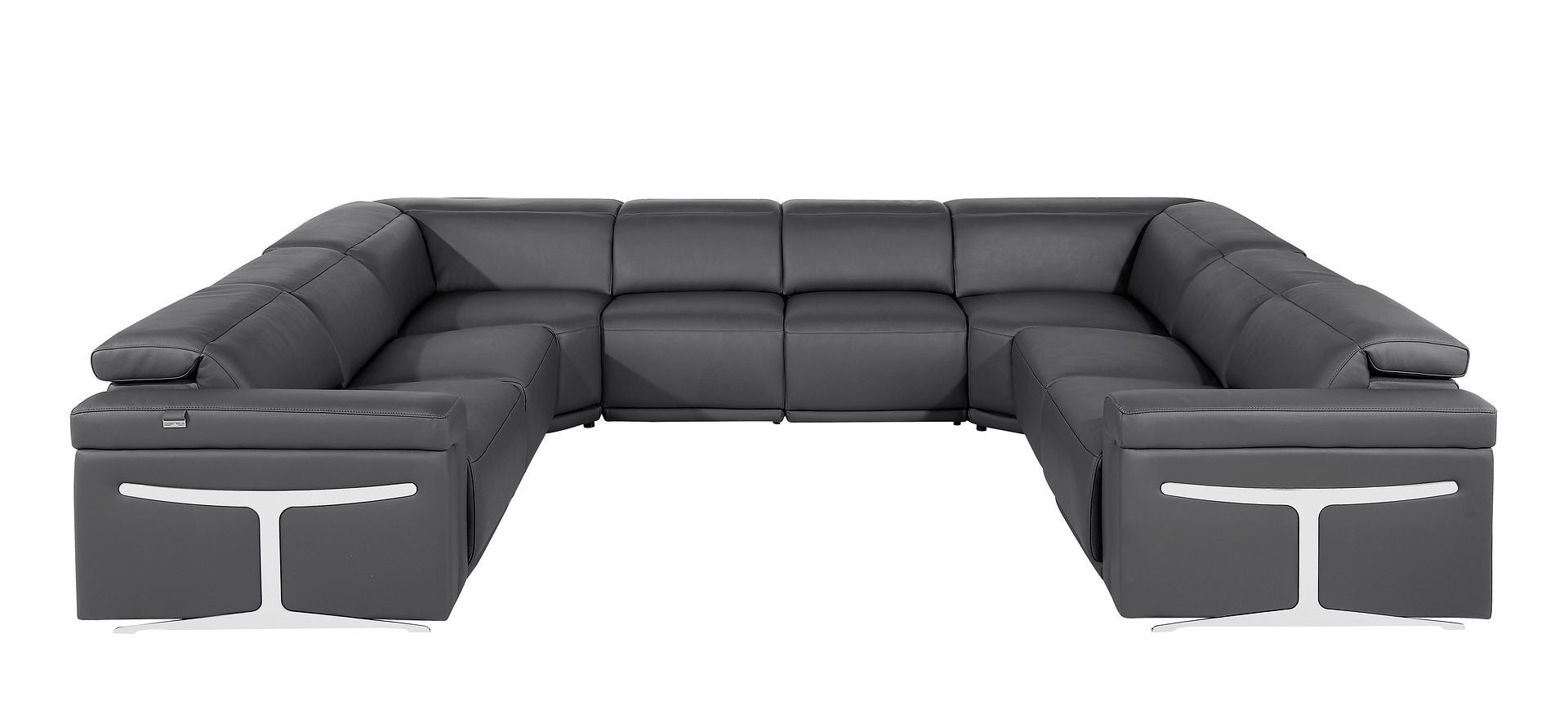 1126 - 8-Piece U-Shaped Sectional Sofa In With 4 Power Recliners & Power Headrests