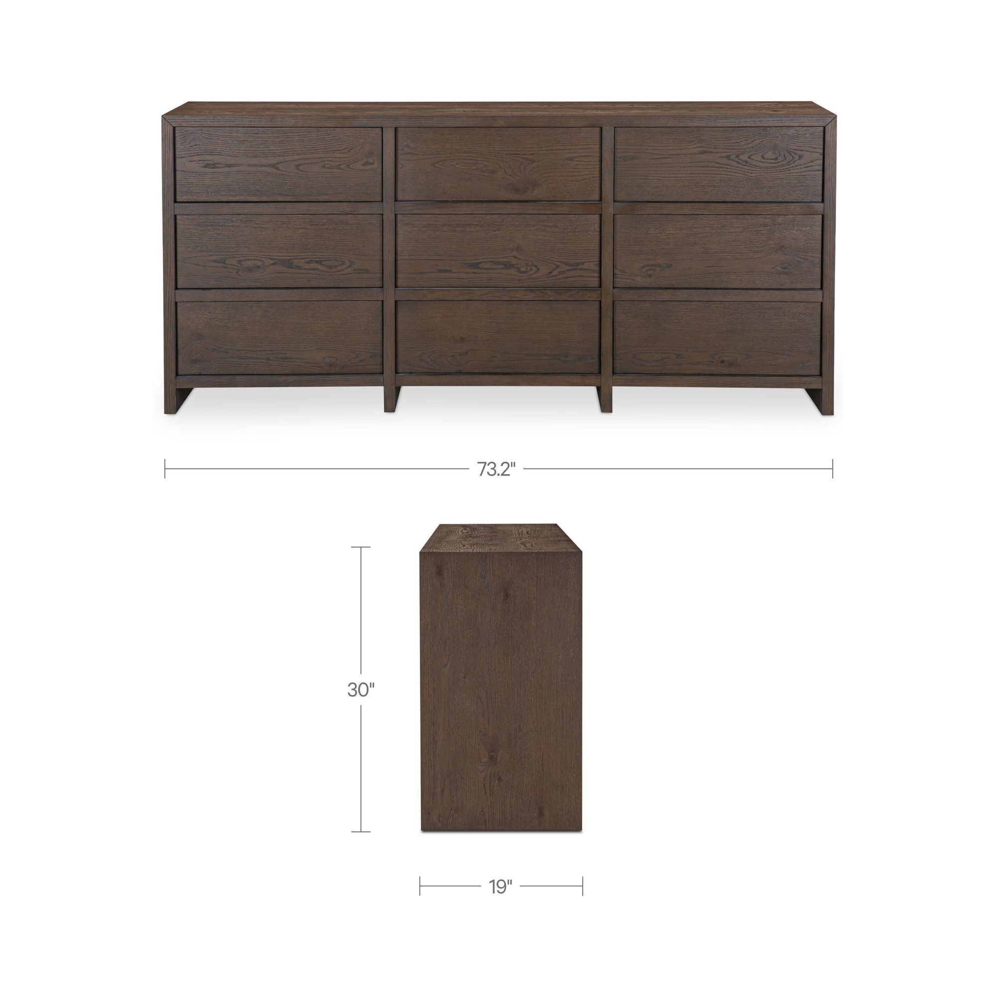 Jenson - 9 Drawer Dresser - Brown