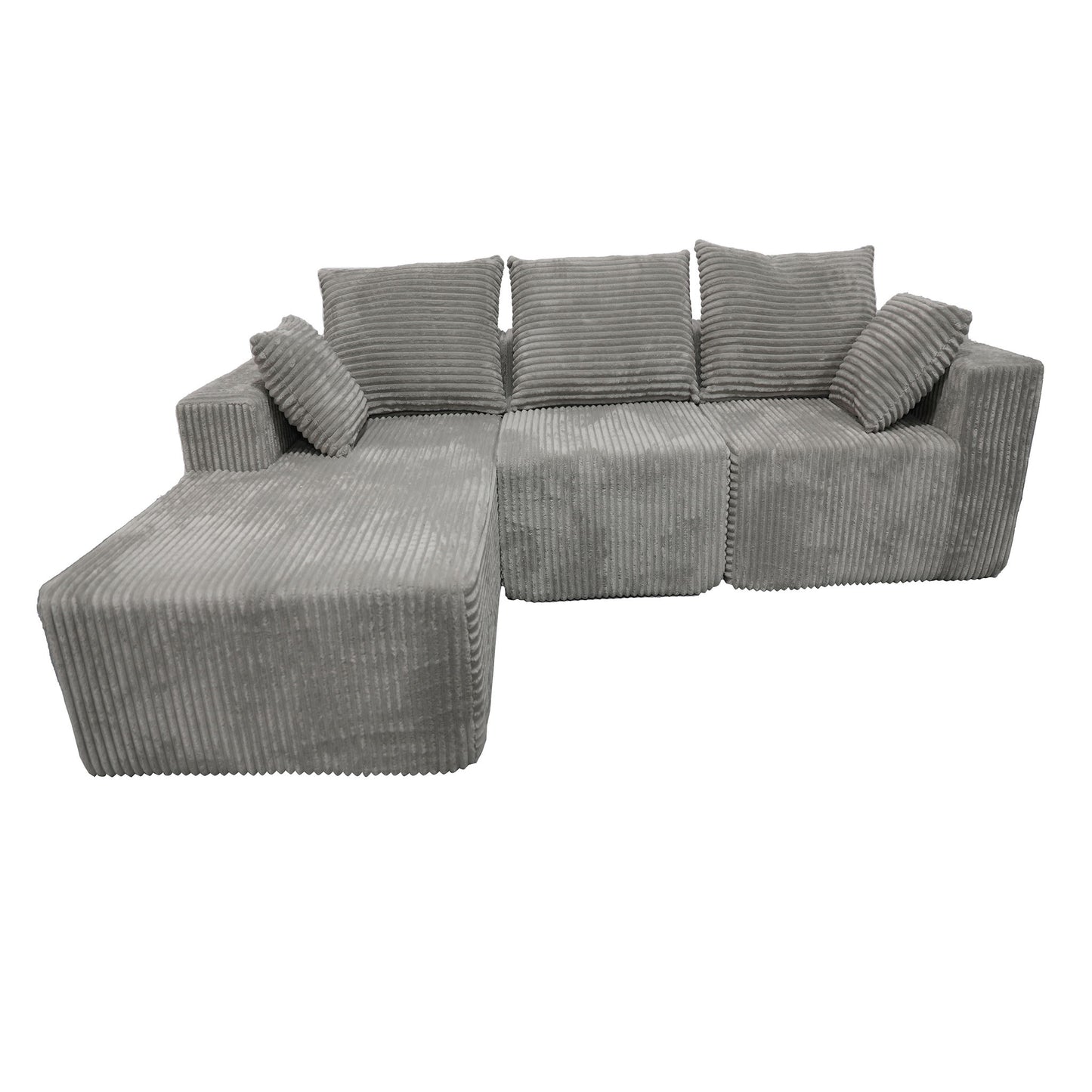 Corner Combination Sofa Sectional Couch With Soft Plush Fabric
