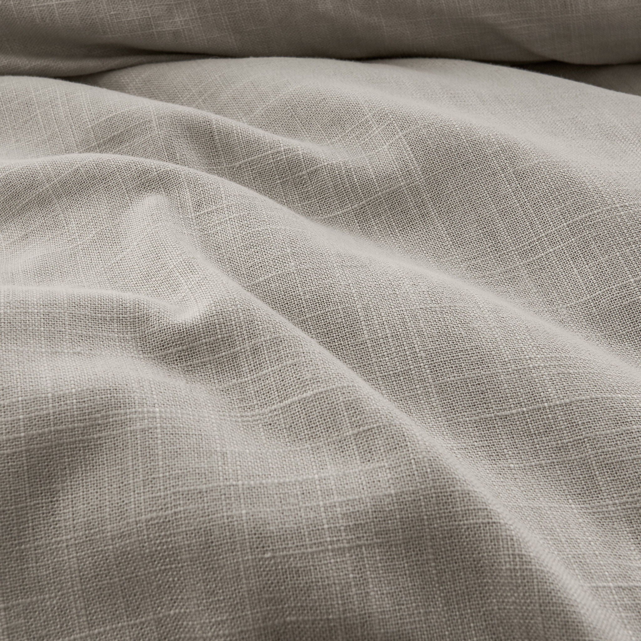 Hera - King Washed Linen Flange Duvet Cover Set (Set of 3) - Taupe