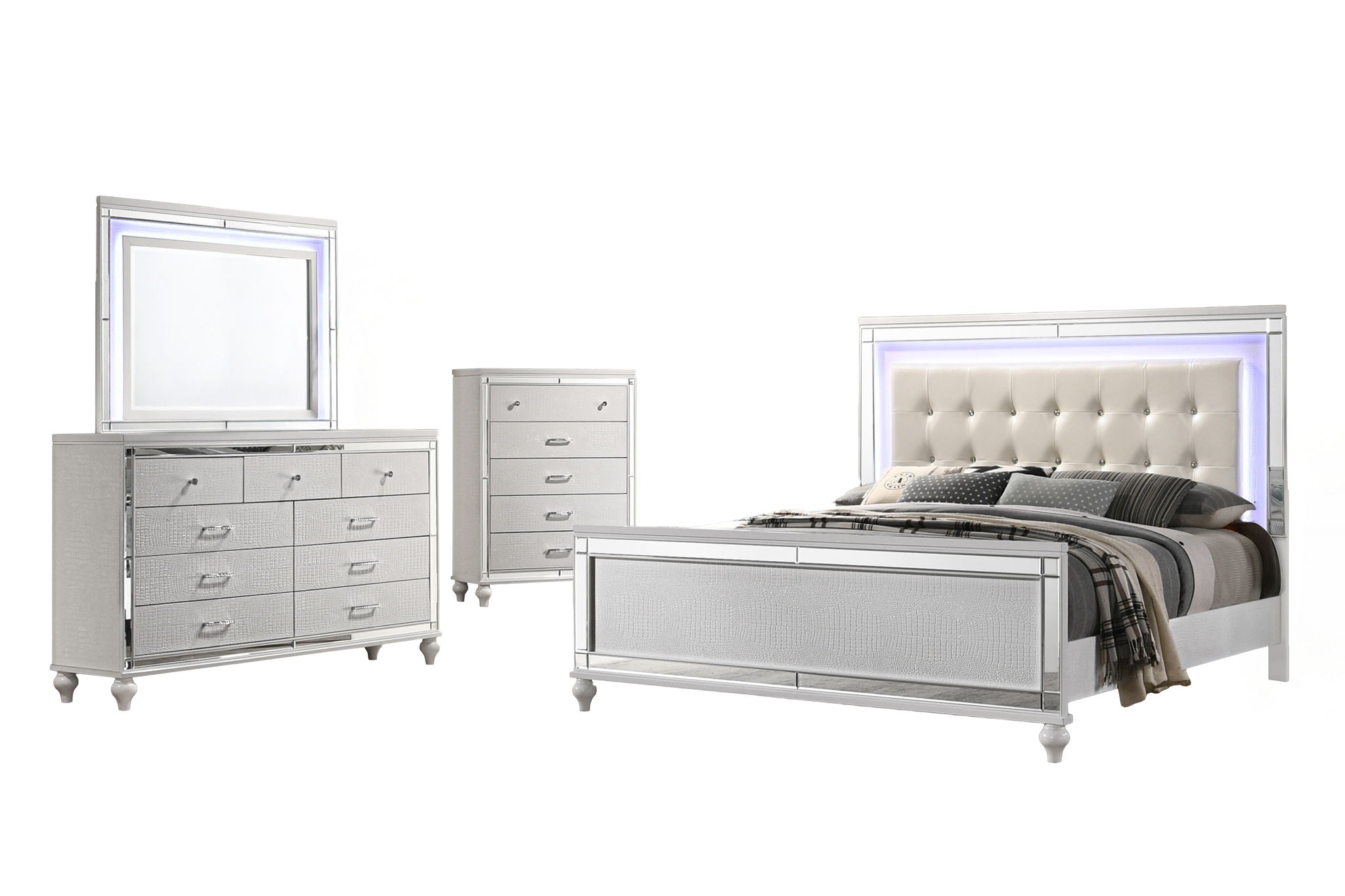 Valentino Queen 5 Piece Bedroom Set - Thumbnail 2