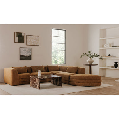 Lowtide - Curved Ottoman - Amber Glow