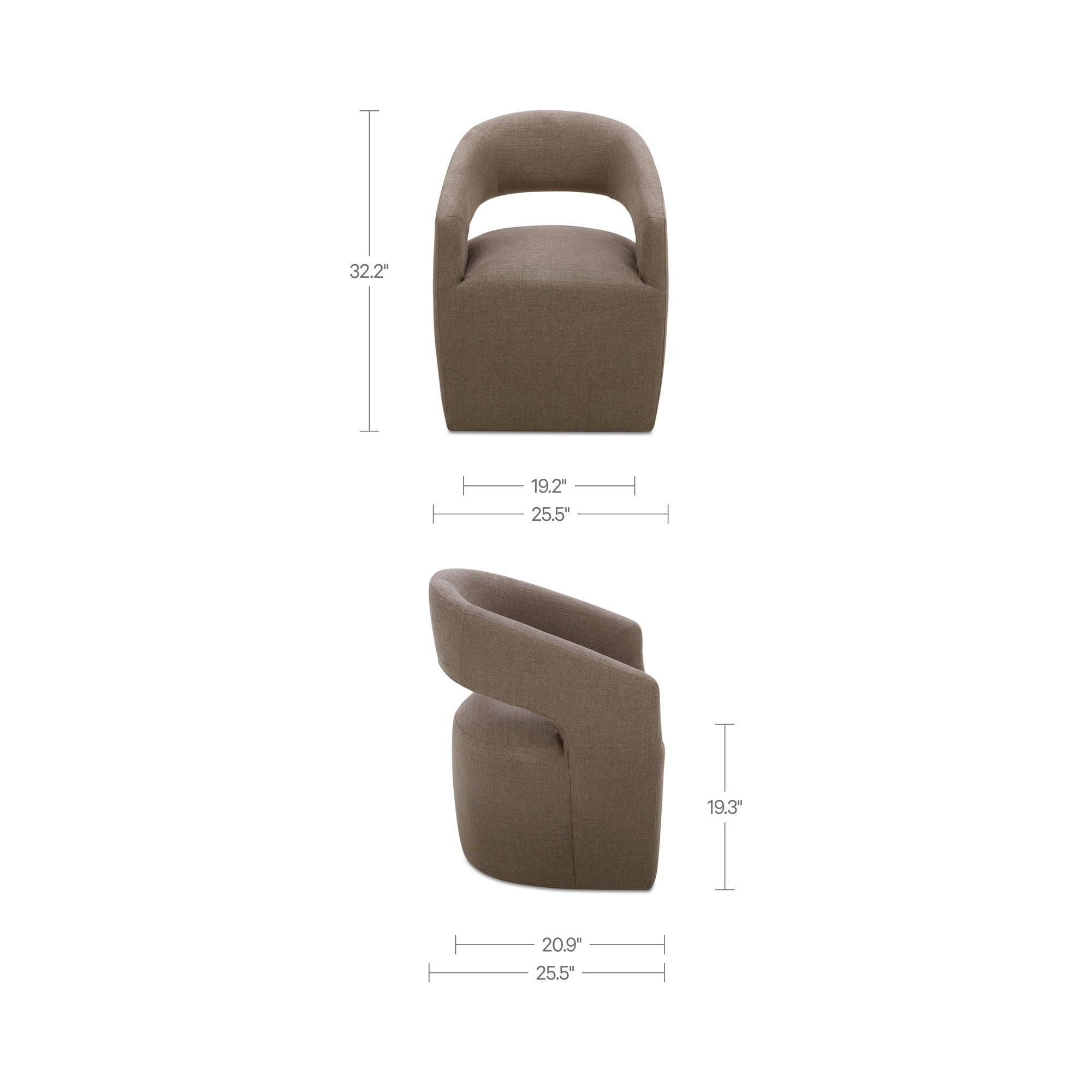 Barrow - Rolling Dining Chair - Soft Taupe / Tan