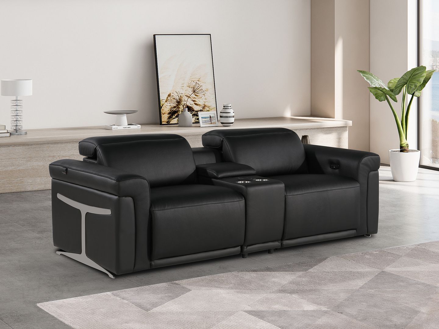 1126 - 3-Piece Modular Power Reclining Loveseat In With 2 Power Recliners & Power Headrests