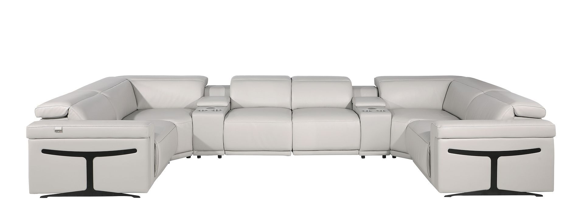 1126 - 8-Piece U-Shaped Sectional Sofa In With 4 Power Recliners & Power Headrest