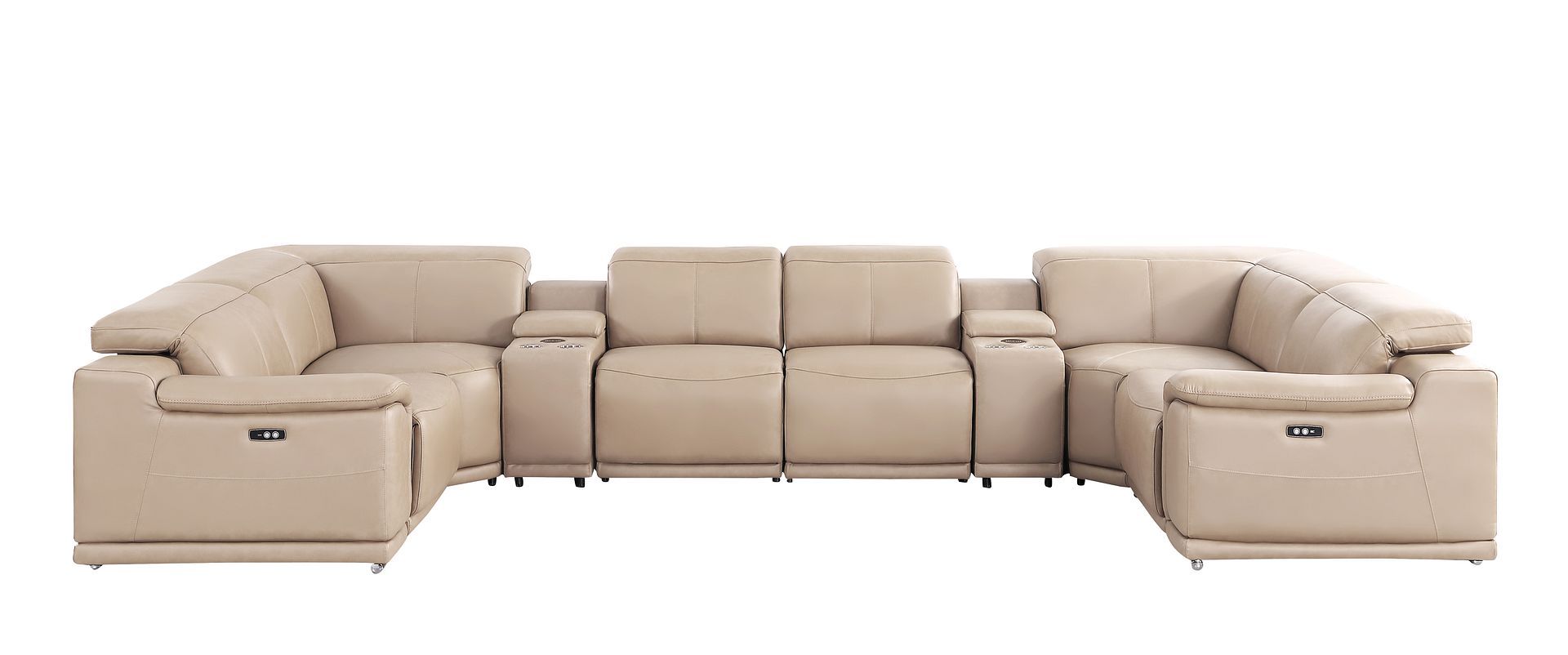 2679 - 8-Piece U-Shaped Power Reclining Sectional In Genuine Leather (2 Recliners)
