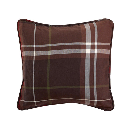 Jackson - Plaid Pillow - Brown / Red