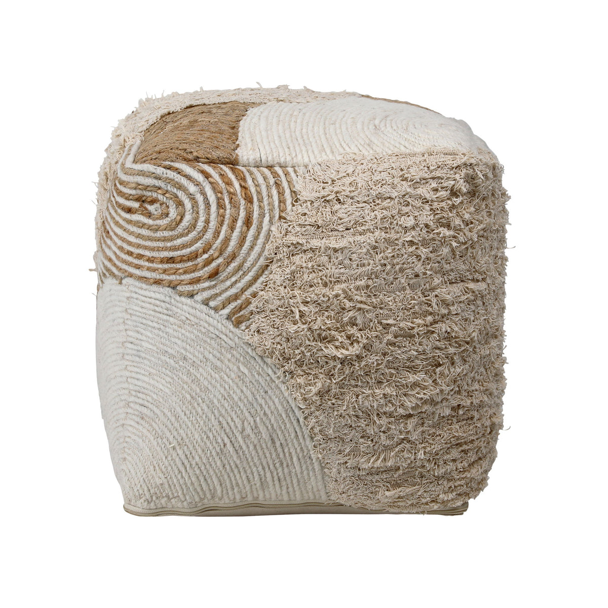 Emmeline - Pouf - Natural And Ivory
