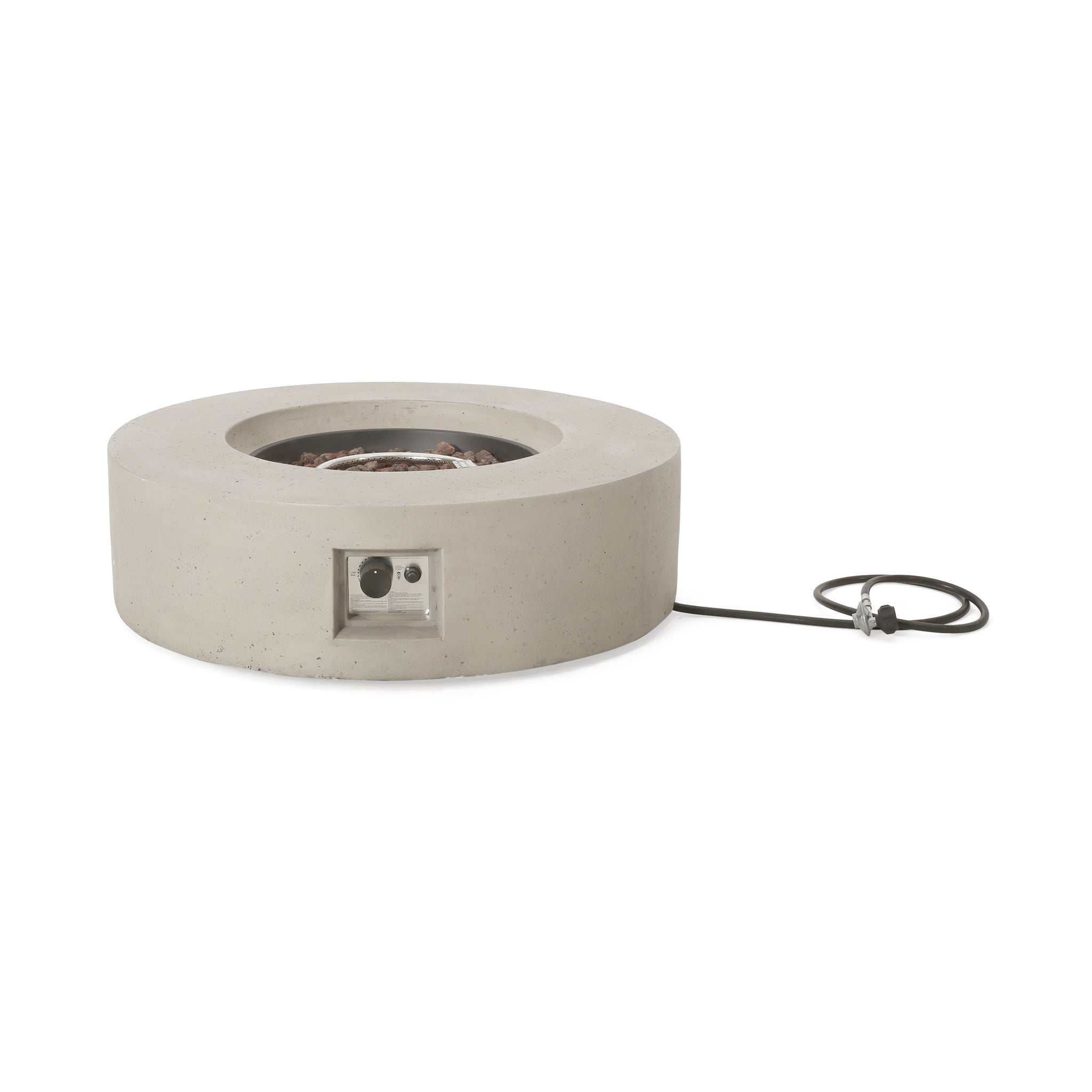 Modern Lightweight Concrete Outdoor Circular Fire Pit 50, 000 Btu