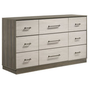 Edmondson - 9 Drawer Dresser With Hidden Jewelry Tray - Natural / Gray