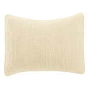 Stonewashed Cotton Velvet - 21" x 34" Quilted Pillow Sham - Light Tan