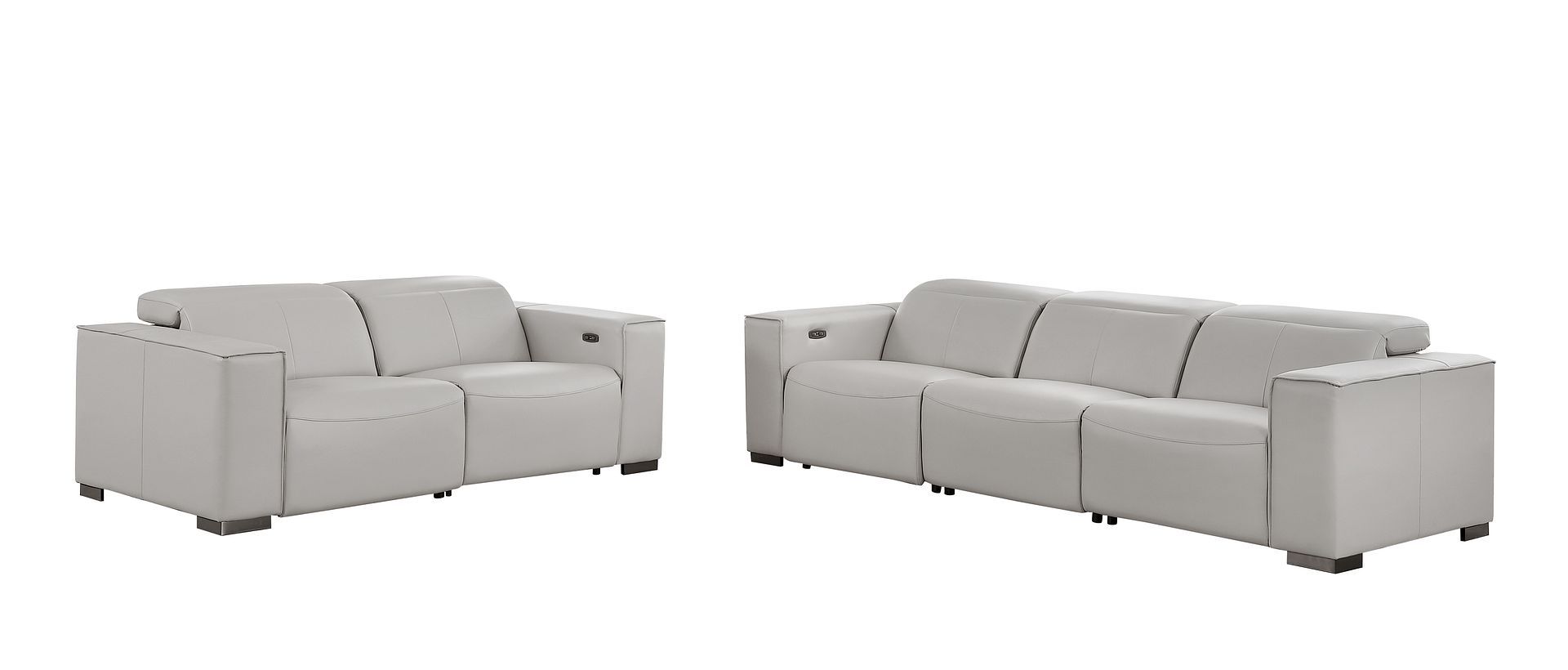 1208 - Leather Reclining Set (Sofa & Loveseat With 4 Power Recliner)