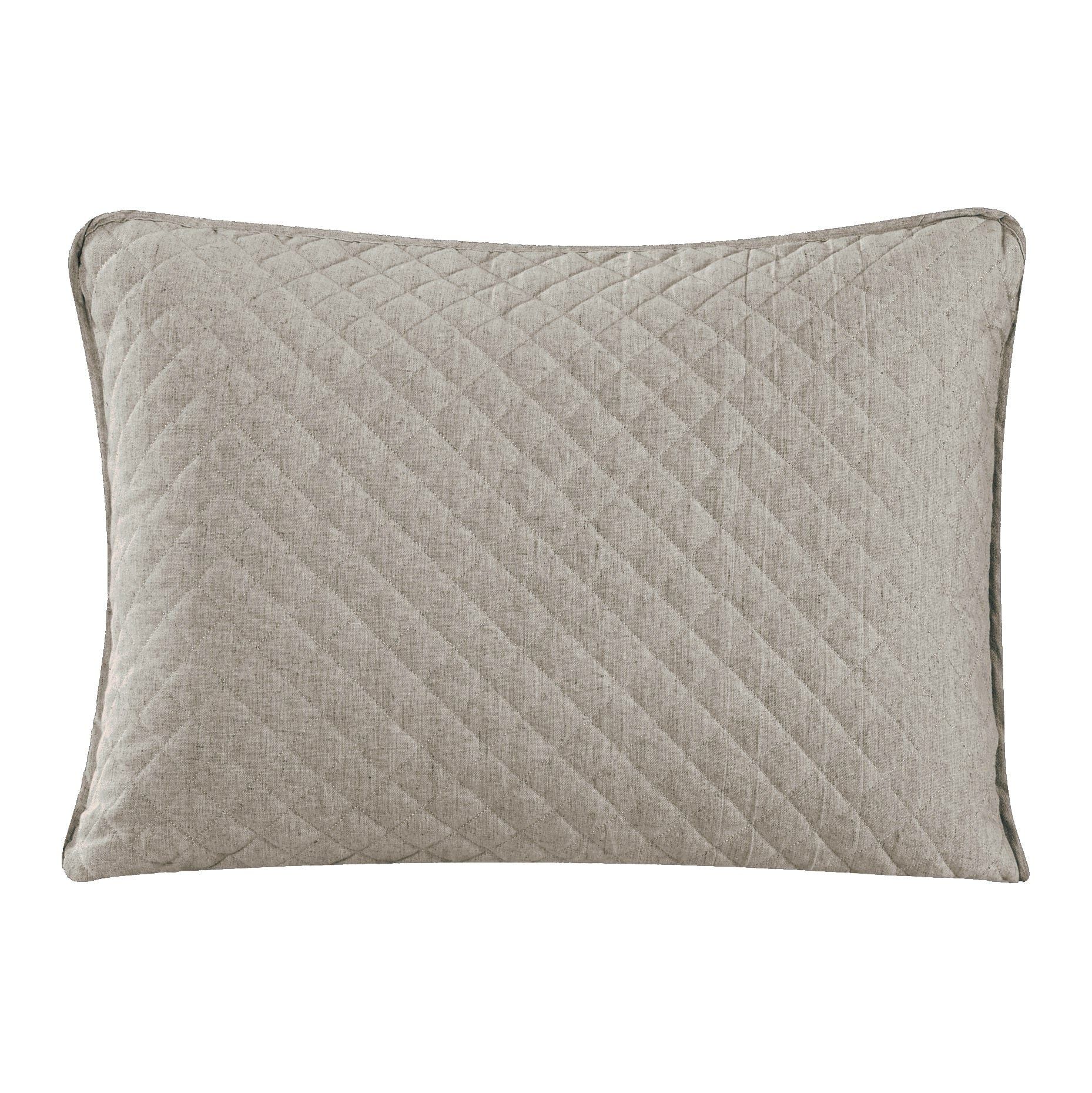 Anna - 21" x 34" Diamond Quilted Pillow Sham Set (Set of 2) - Taupe