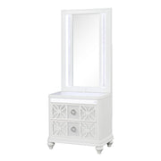 Abigale - Nightstand With Mirror Top, LED Lighting (Includes Mirror And Nightstand) - White