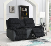 U181 - Corduroy Motion Loveseat - Black