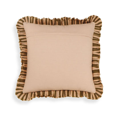 Alessia - 20" Square Striped Ruffle Accent Pillow Cover