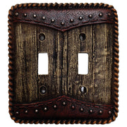 Woodgrain Switch Plate - 5" x 5" Woodgrain Double Wall Switch Plate  - Multi