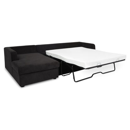 Burrow - Sleeper Sectional With Left Storage Chaise - Black