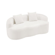 Curved Loveseat Sofa With Round Armrest