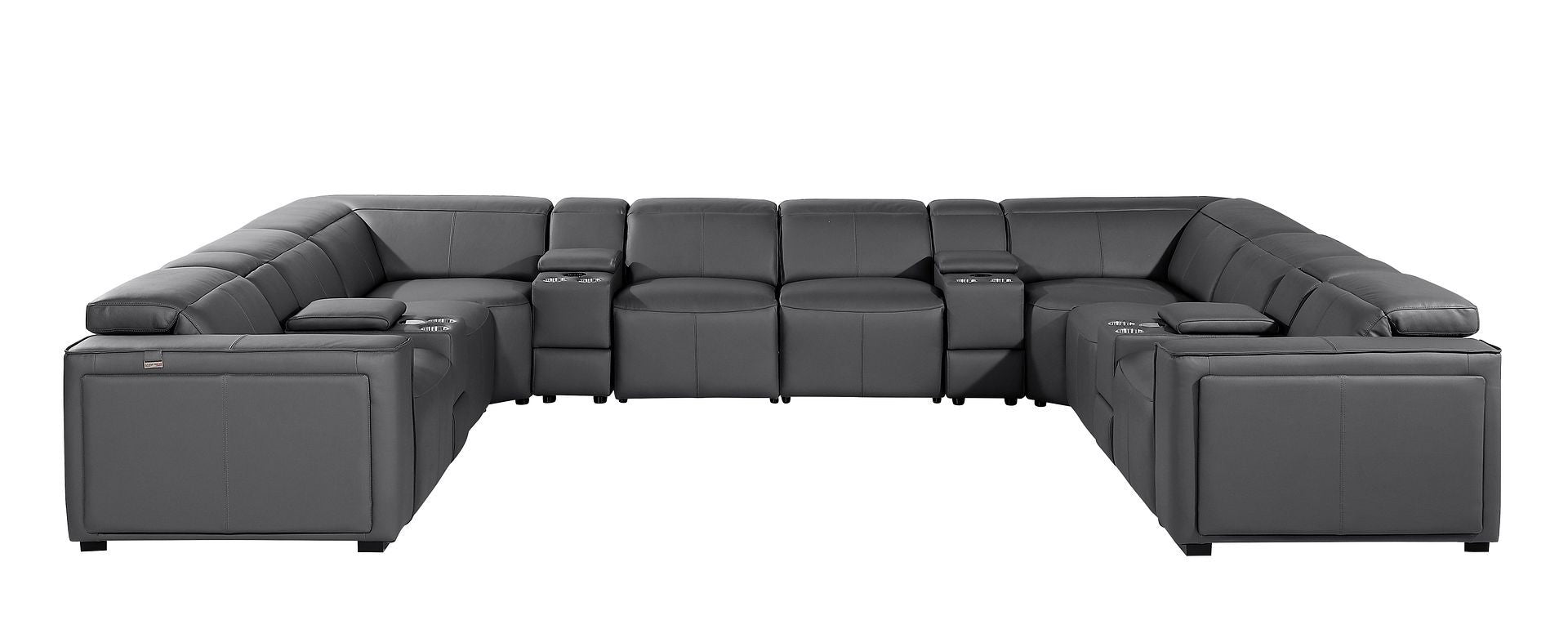 1224 - 12-Piece U-Shaped Sectional Sofa In With 4 Power Recliners & Power Headrests