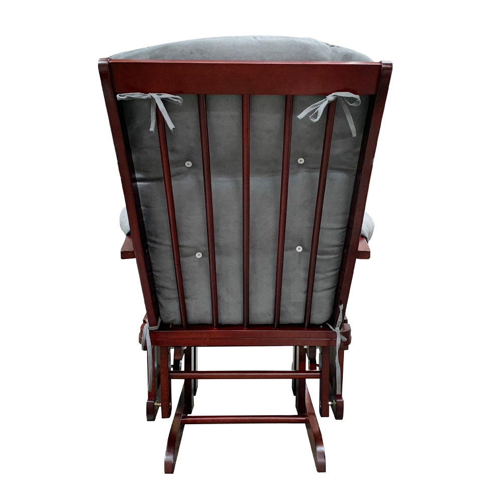 Adeliza - Glider Chair & Ottoman - Gray Microfiber & Cherry