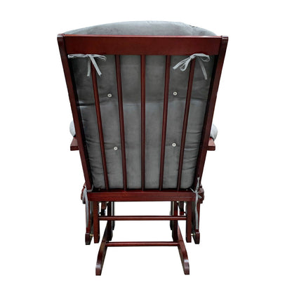 Adeliza - Glider Chair & Ottoman - Gray Microfiber & Cherry