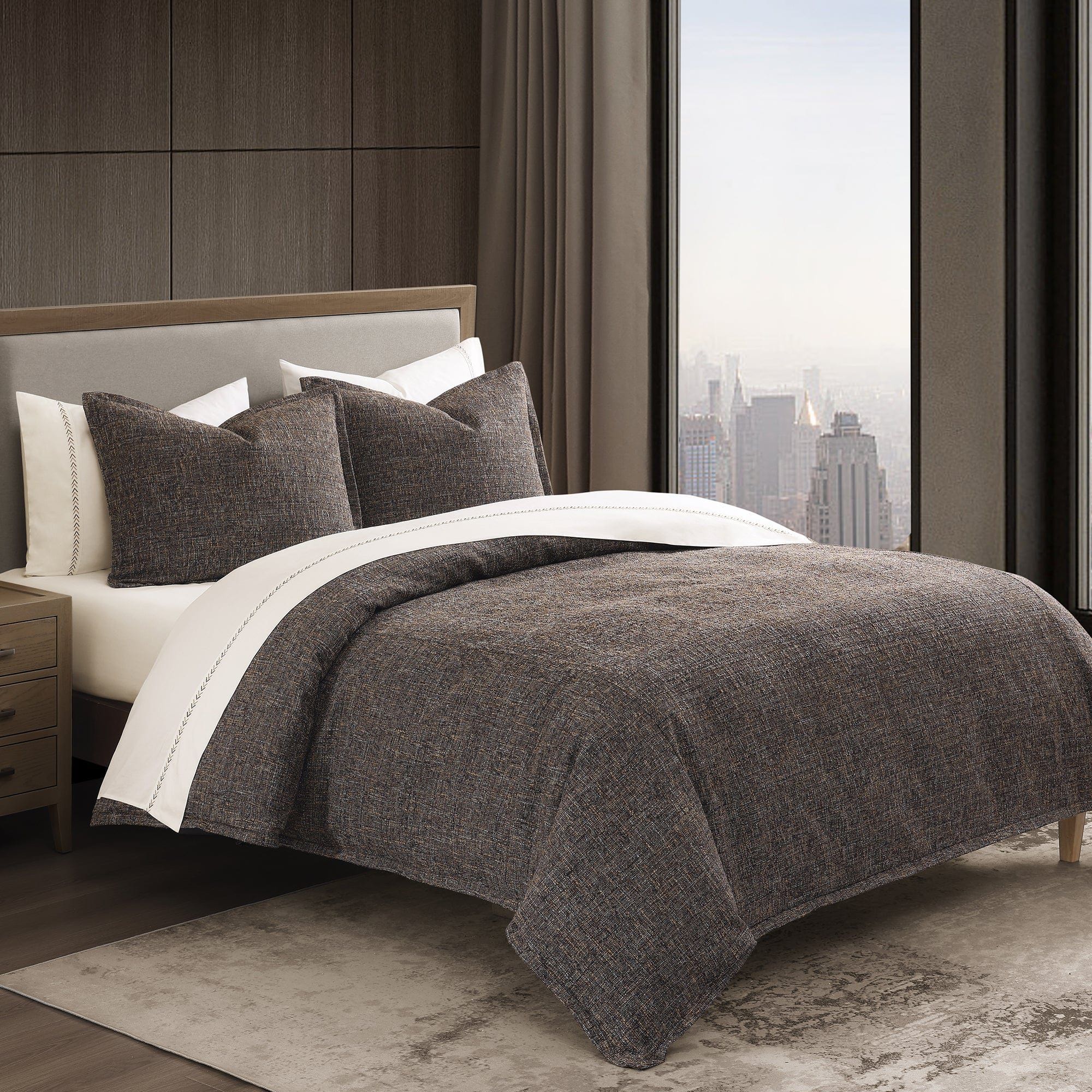Tweed - Twin Comforter Set (Set of 2) - Brown