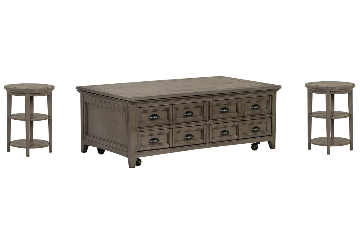 Paxton Place - Lift Top Storage Caster Cocktail Table Set