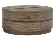 Baisden - Round Lift Top Cocktail Table With Casters - Tobacco