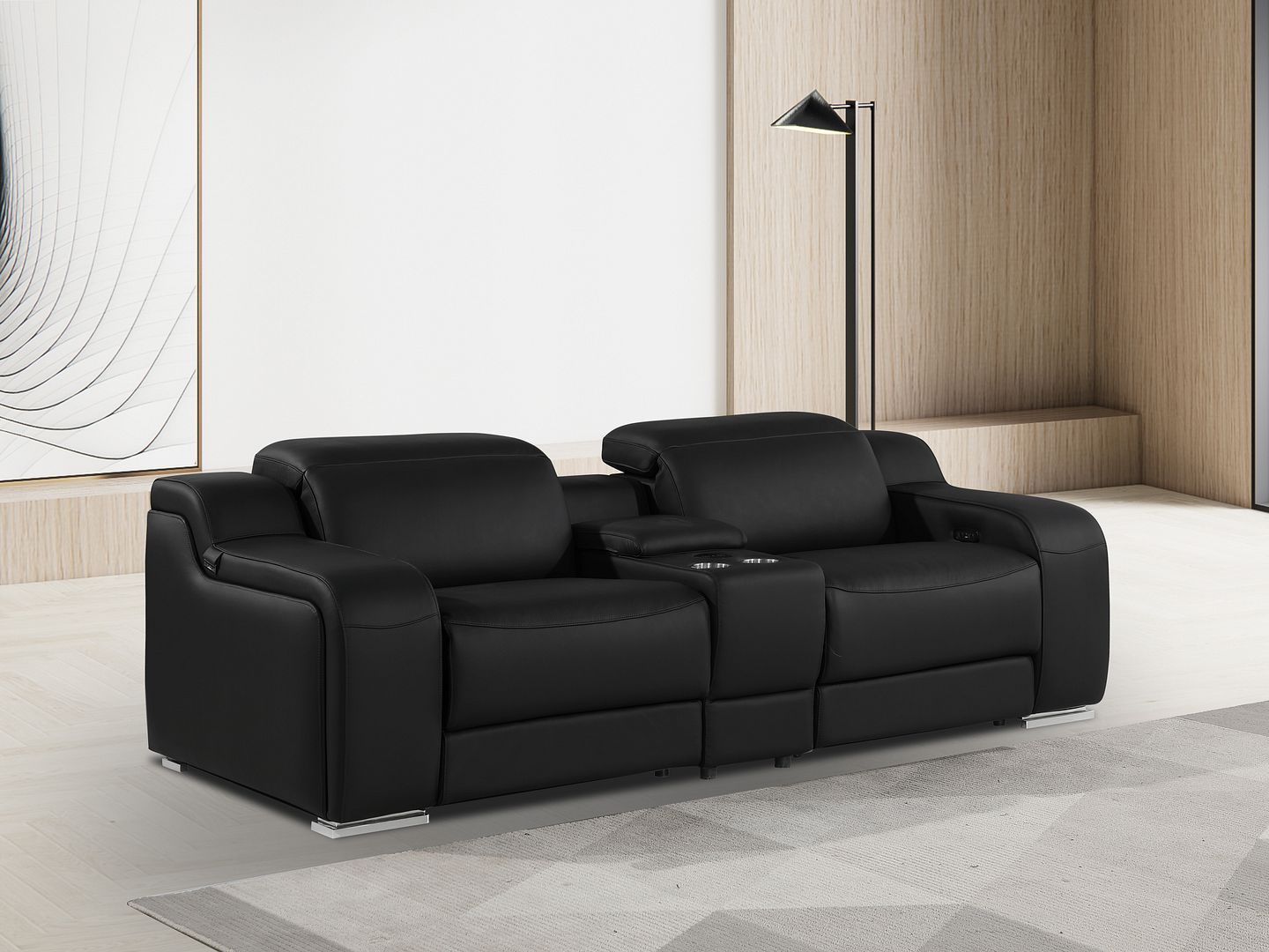 1116 - 3-Piece Modular Power Reclining Console Loveseat In With 2 Power Recliners & Power Headrests
