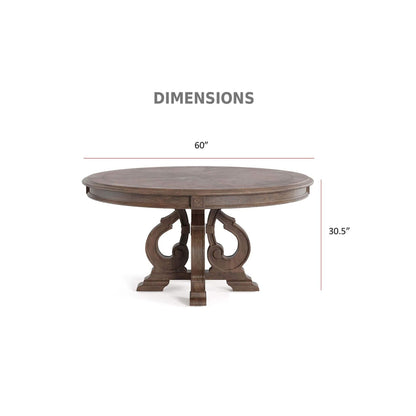 Elegant Dining Set Round Table And Side Chairs