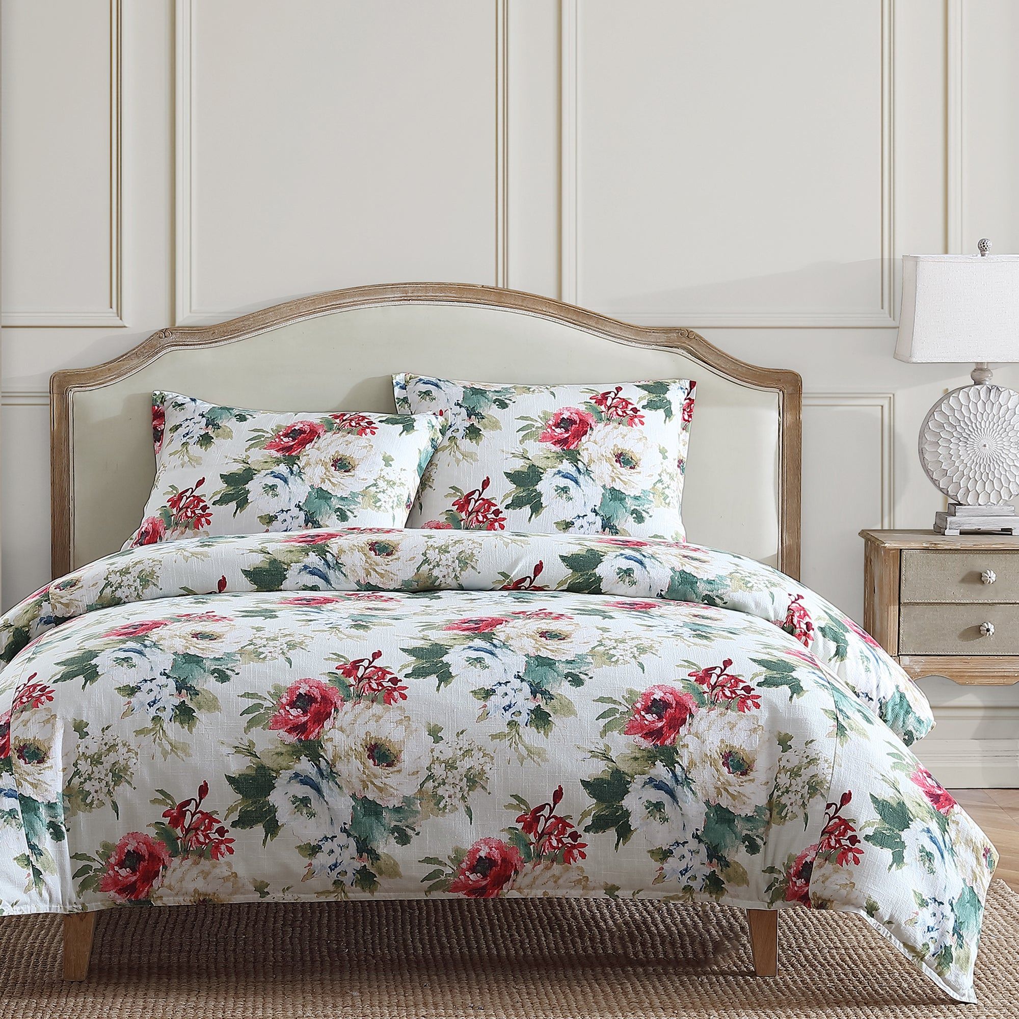Peony - King Washed Linen Duvet Cover Set (Set of 3) - Blossom