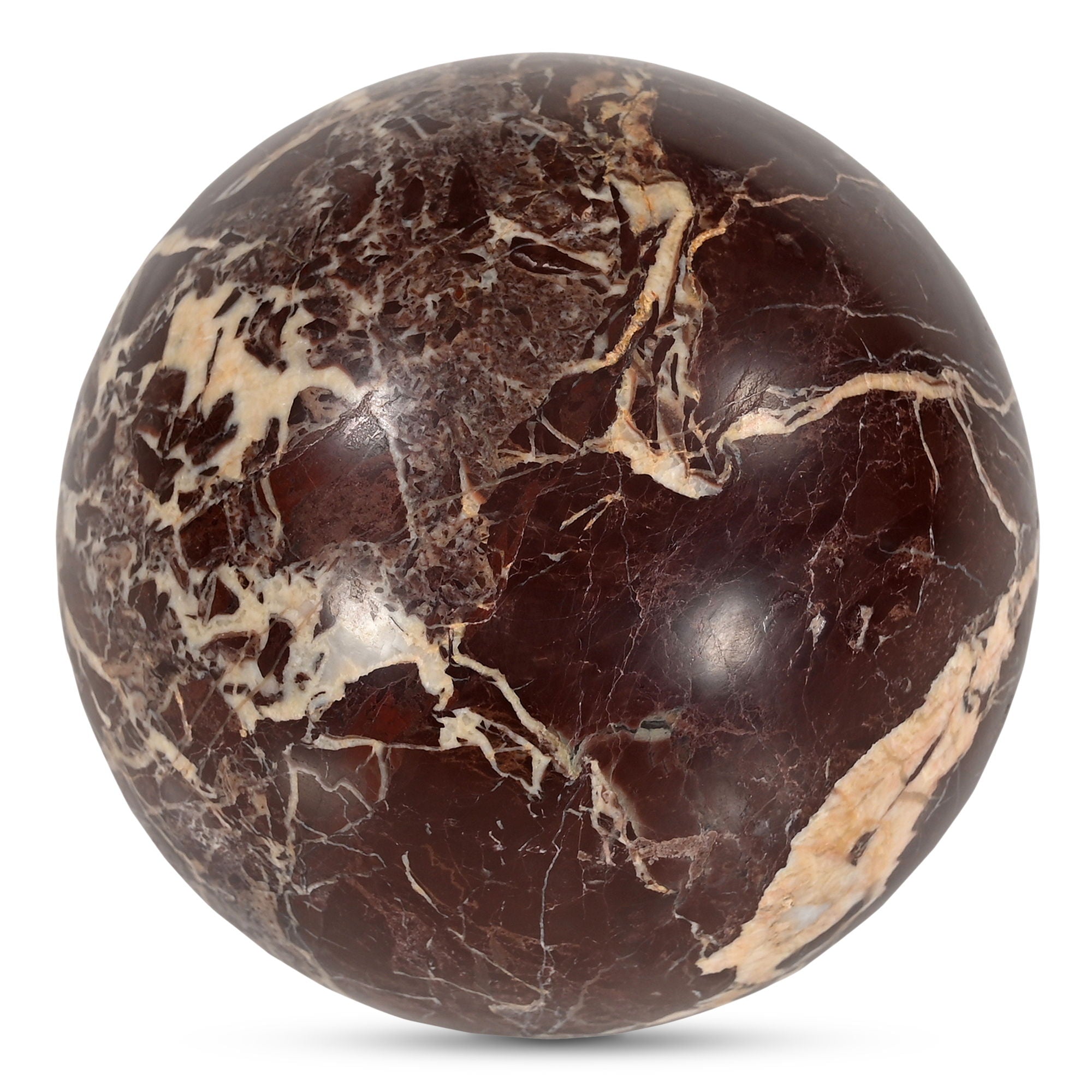Odessa - Sphere Tabletop Accent - Red / Levanto Marble