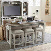 Heartland - 4 Piece Dining Room Set - Antique White / Tobacco Tops