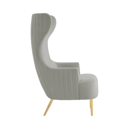 Julia - Velvet Channel Tufted Wingback Chair