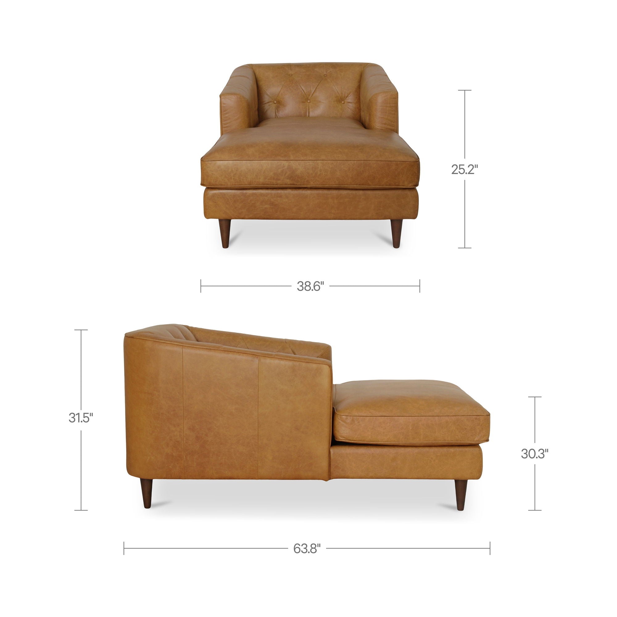 Dunmore - Chaise - Tan / Brown