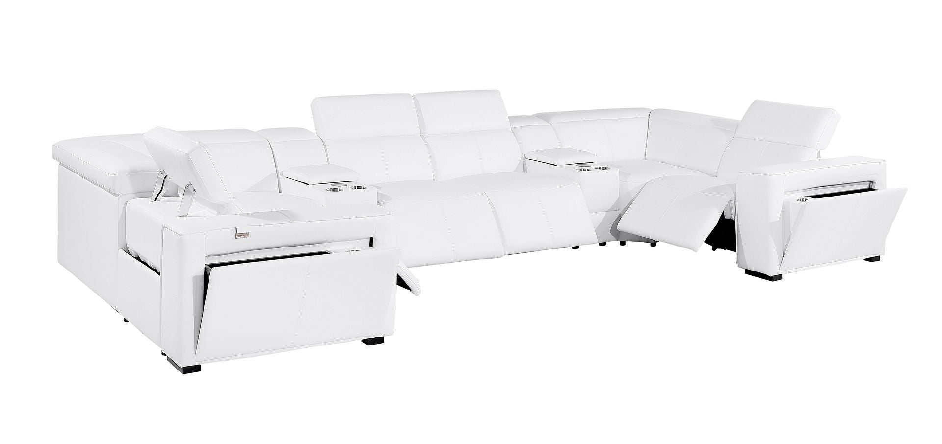 1224 - 8-Piece U-Shaped Sectional Sofa In With 4 Power Recliners & Power Headrests
