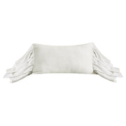 Luna - Washed Linen Long Ruffled Pillow - White